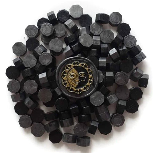 Fiona Ariva Wax Beads - Mixed Blacks, Midnight & Ink Black