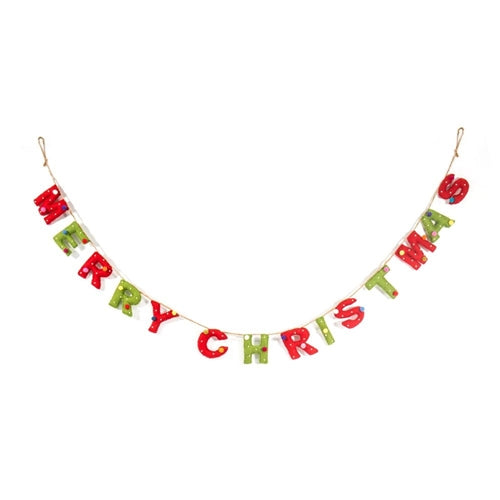 Gifted Hands Gifted Hands Felt Christmas Bunting - Merry Christmas, Red & Green