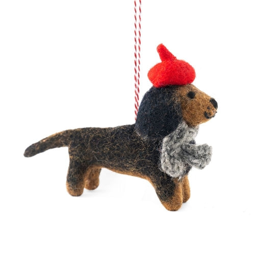 Gifted Hands Gifted Hands Felt Christmas Ornament - Darcy the Dachshund