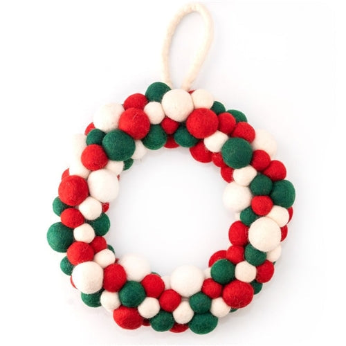 Gifted Hands Gifted Hands Felt Christmas Wreath - Large, Green/White/Red