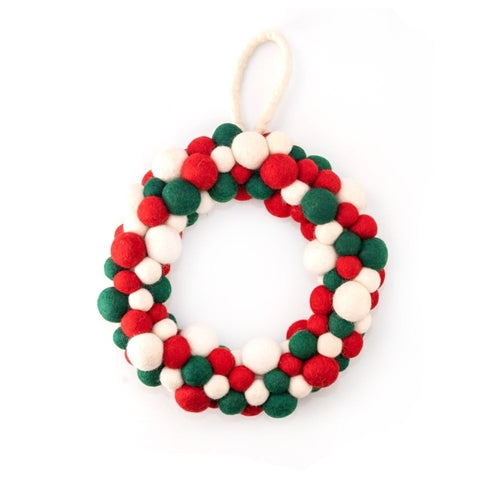 Gifted Hands Gifted Hands Felt Christmas Wreath - Small, Green/White/Red