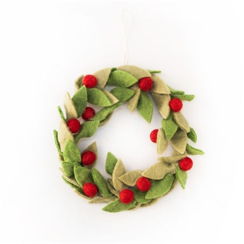 Gifted Hands Gifted Hands Felt Christmas Wreath - Small, Leaves and Berries