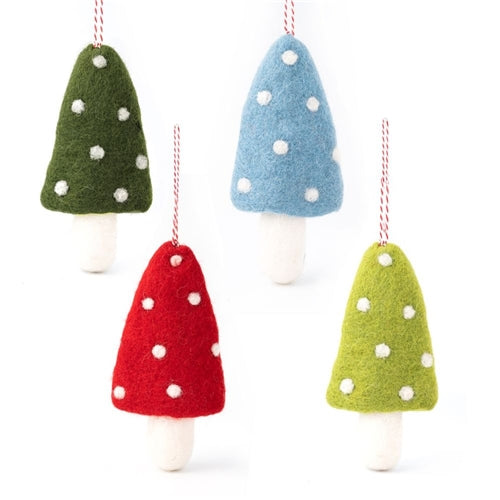 Gifted Hands Gifted Hands Felt Decoration Set - Mushroom Trees, Set of 4