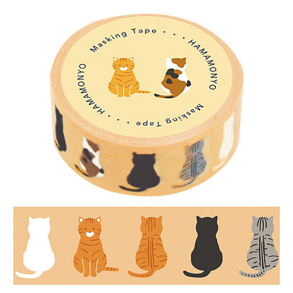 Hamamonyo Hamamonyo Washi Tape - Sitting Cats