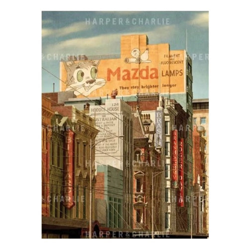 Harper & Charlie Harper & Charlie Postcard - Mazda Cat Sign