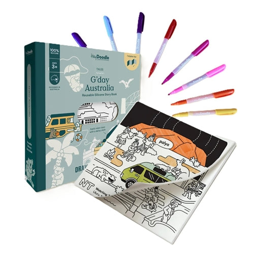 Hey Doodle Hey Doodle Reusable Colouring Book - G'day Australia Tales