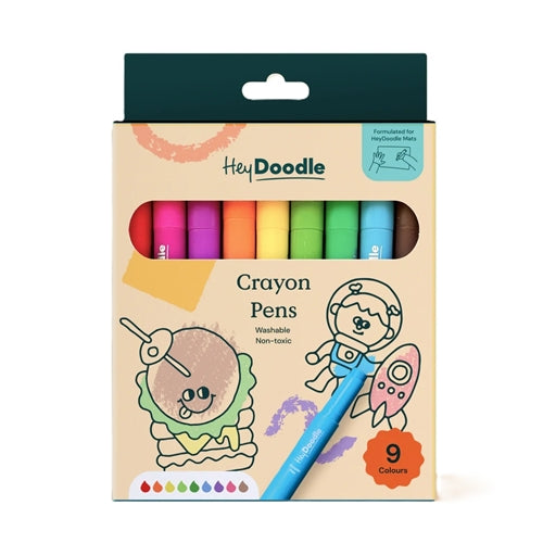 Hey Doodle Hey Doodle Washable Crayons - Pack of 9