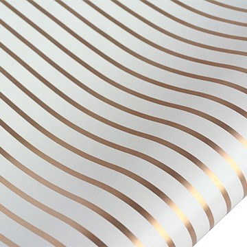 hiPP hiPP Gift Wrapping Paper - Black & Gold Collection Thin Stripe Cream/Gold, 5 mtrs