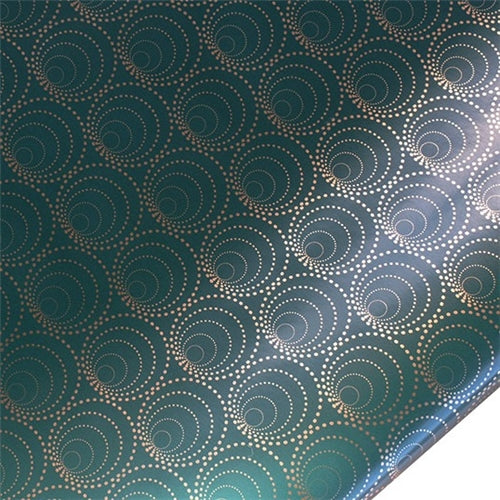 hiPP hiPP Gift Wrapping Paper - Eccentric Circles- Emerald/Gold , 5 mtrs
