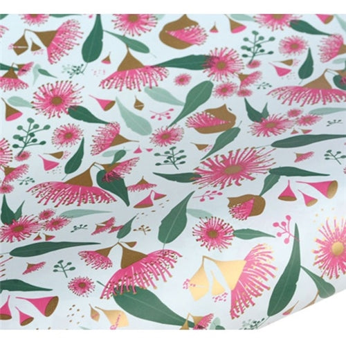 hiPP hiPP Gift Wrapping Paper - Native Flower, Green/Pink/Gold 5 mtrs