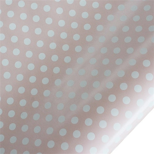 hiPP hiPP Gift Wrapping Paper - Pastel Pearls Collection - Spot, Pink/White 5 mtrs