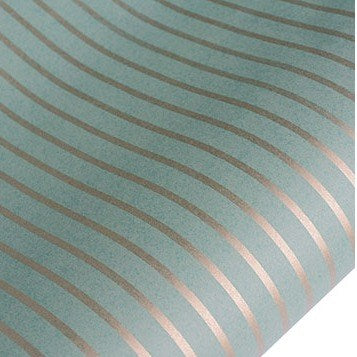 hiPP hiPP Gift Wrapping Paper - Thin Stripe - Sage/Gold, 5 mtrs