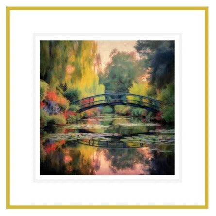 ikonink Ikonink Greeting Card - Iconic Flora Series, Water Lillies and Japanese Bridge