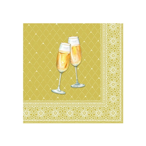 IRH IRH Christmas Napkins - Cocktail, Golden Drinks