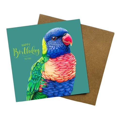 Jess Hutchison Art Jess Hutchison Art Birthday Card - Rupert the Rainbow Lorikeet
