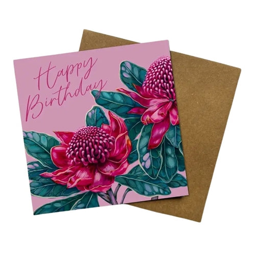 Jess Hutchison Art Jess Hutchison Art Birthday Card - Waratah Dreams