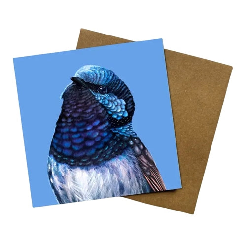 Jess Hutchison Art Jess Hutchison Art Greeting Card - Bobby the Superb Fairy Wren