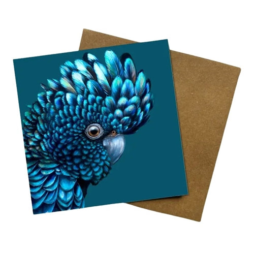Jess Hutchison Art Jess Hutchison Art Greeting Card - Oz the Black Cockatoo