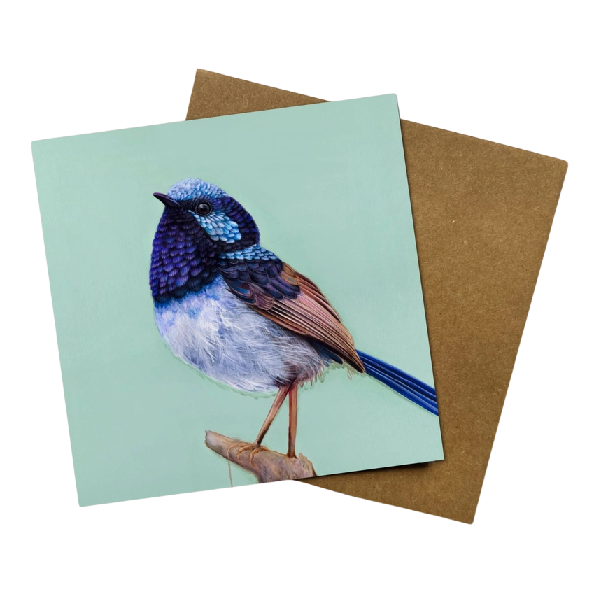 Jess Hutchison Art Jess Hutchison Art Greeting Card - Pip the Superb Fairy Wren