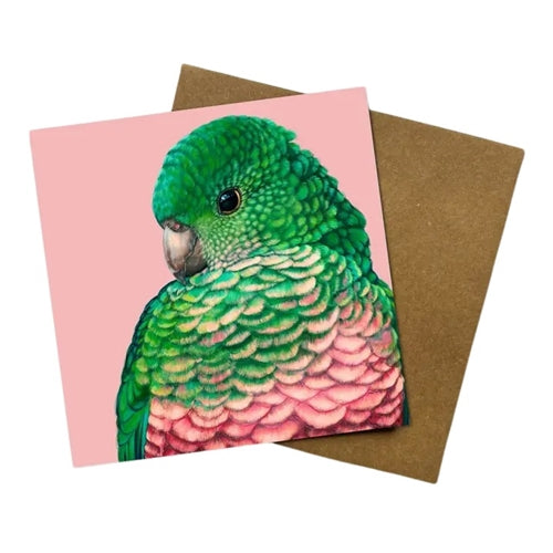 Jess Hutchison Art Jess Hutchison Art Greeting Card - Queenie the King Parrot