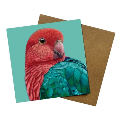 Jess Hutchison Art Jess Hutchison Art Greeting Card - Red the King Parrot