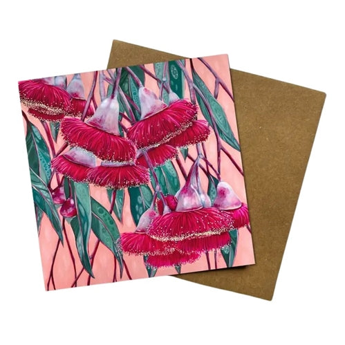 Jess Hutchison Art Jess Hutchison Art Greeting Card - Silver Princess Flowering Gum
