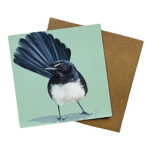 Jess Hutchison Art Jess Hutchison Art Greeting Card - Walter the Willie Wagtail