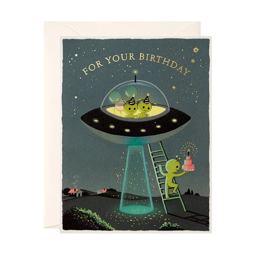 JooJoo Paper JooJoo Paper Birthday Card - Aliens Birthday