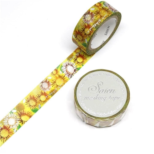 Kamiiiso Sansho Kamiiiso Sansho Washi Tape - Saien Series, Sunflowers
