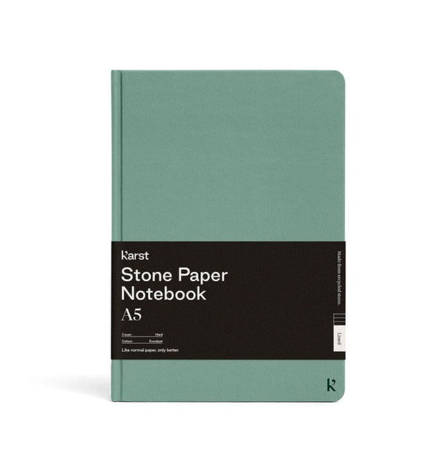 Karst Stone Paper Karst Hard Cover Notebook - Ruled, A5, Eucalypt