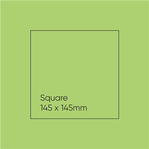 Kaskad Blank Note Cards - Square (145x145mm), Flat, Kaskad Parakeet Green - Pack of 15