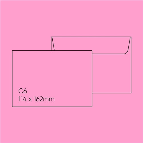 Kaskad C6 Envelope (114x162mm) - Bullfinch Pink, Pack of 10