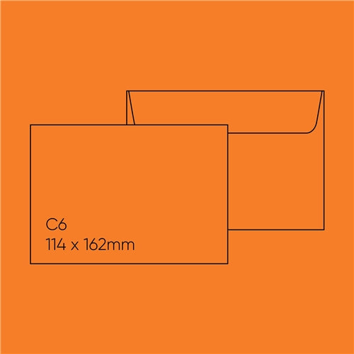 Kaskad C6 Envelope (114x162mm) - Fantail Orange, Pack of 10