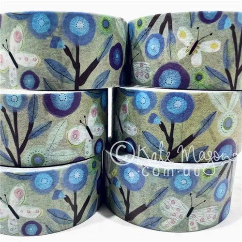 Kate Mason Artist Kate Mason Washi Tape - Blue Cornflowers & Butterflies