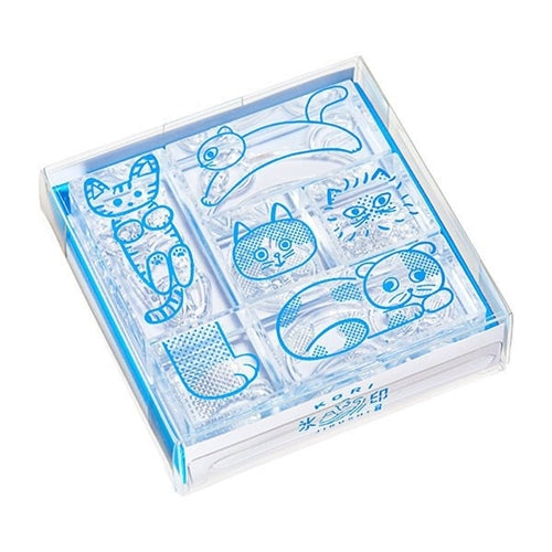 King Jim Kori Jirushi Clear Stamp Set - Cats, Set of 6