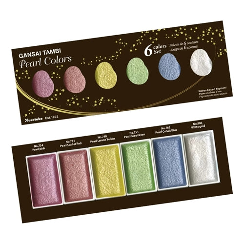 Kuretake Kuretake Gansai Tambi Watercolour Paints - Pearls, Set of 6