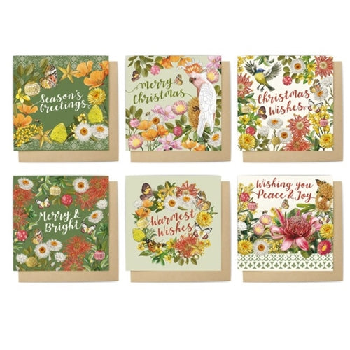 La La Land La La Land Boxed Christmas Cards - Botanical Blooms, Pack of 6