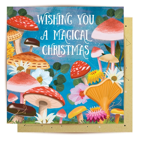 La La Land La La Land Christmas Card - Bush Party Mushrooms