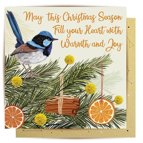 La La Land La La Land Christmas Card - Joyful Fairy Wren