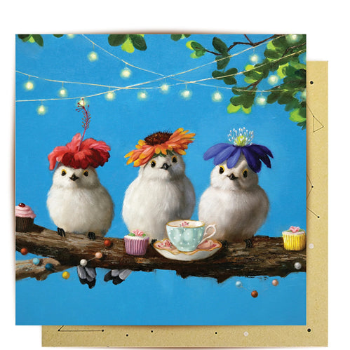 La La Land La La Land Greeting Card - Flower Hat Birds