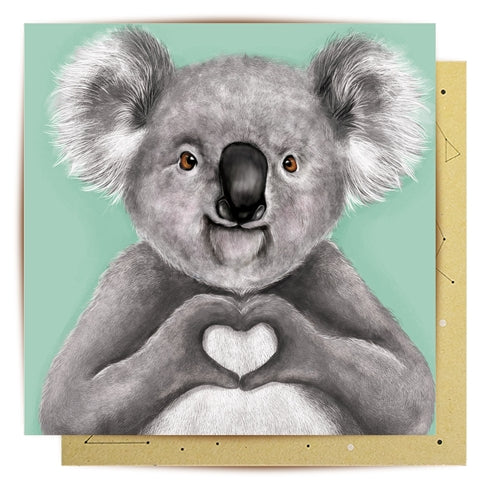 La La Land La La Land Greeting Card - Heart Koala