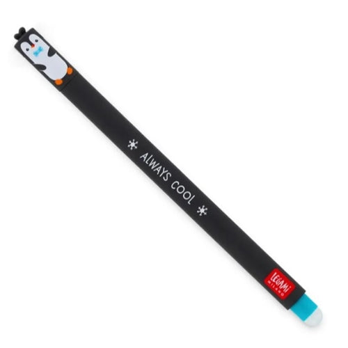 Legami Legami Erasable Pen - Penguin, Turquoise Ink