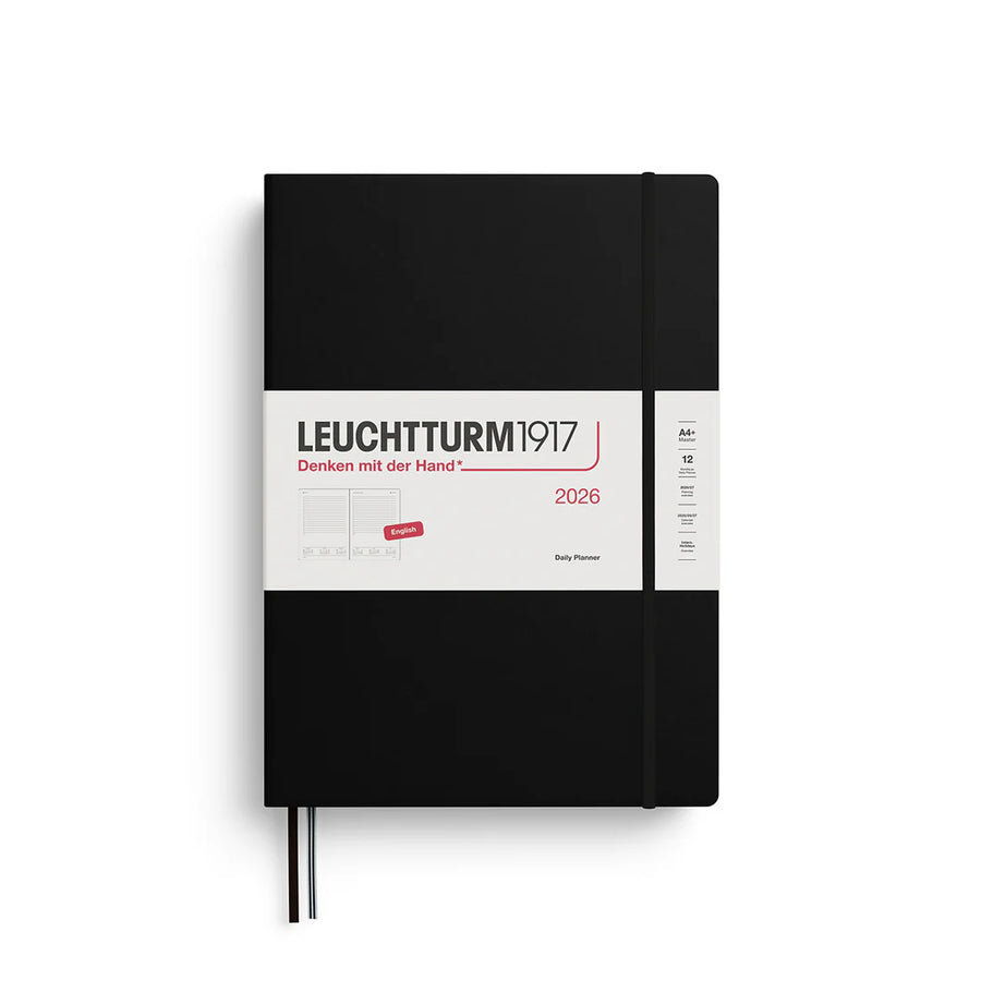 Leuchtturm1917 2026 Leuchtturm "Master" Daily Planner - A4+, Hardcover, Black