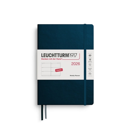 Leuchtturm1917 2026 Leuchtturm Weekly Planner - A5, Hardcover, Deep Sea