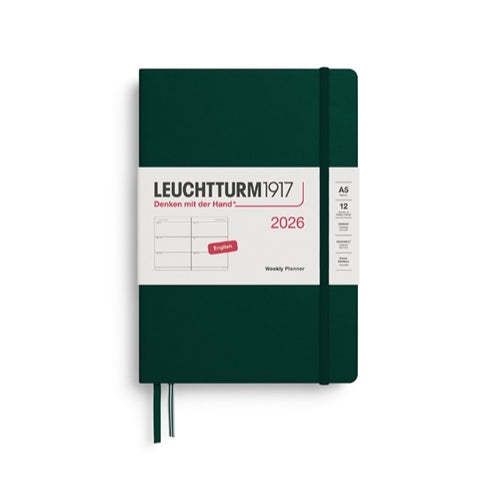 Leuchtturm1917 2026 Leuchtturm Weekly Planner - A5,  Hardcover, Forest Green