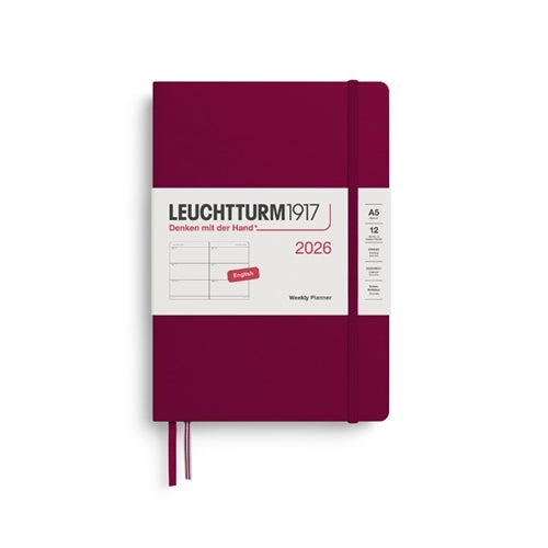 Leuchtturm1917 2026 Leuchtturm Weekly Planner - A5, Hardcover, Port Red