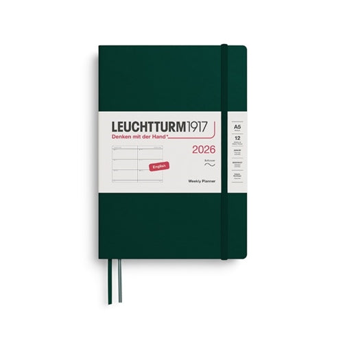 Leuchtturm1917 2026 Leuchtturm Weekly Planner - A5, Softcover, Forest Green