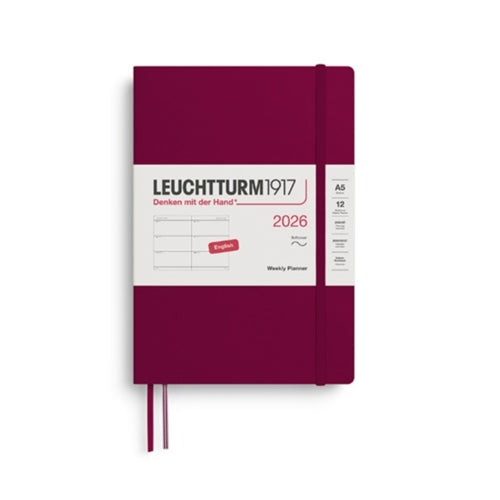 Leuchtturm1917 2026 Leuchtturm Weekly Planner - A5, Softcover, Port Red