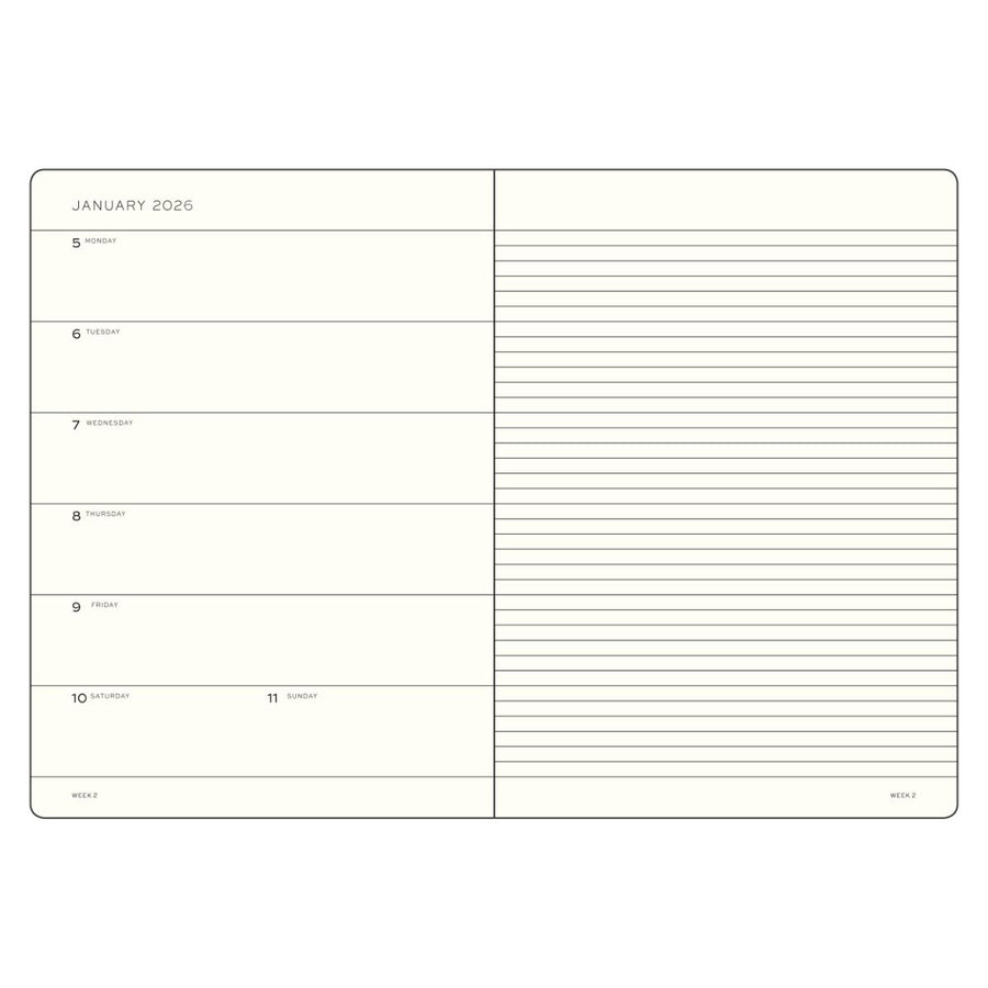 Leuchtturm1917 2026 Leuchtturm Weekly Planner + Notebook - A5, Hardcover, Navy