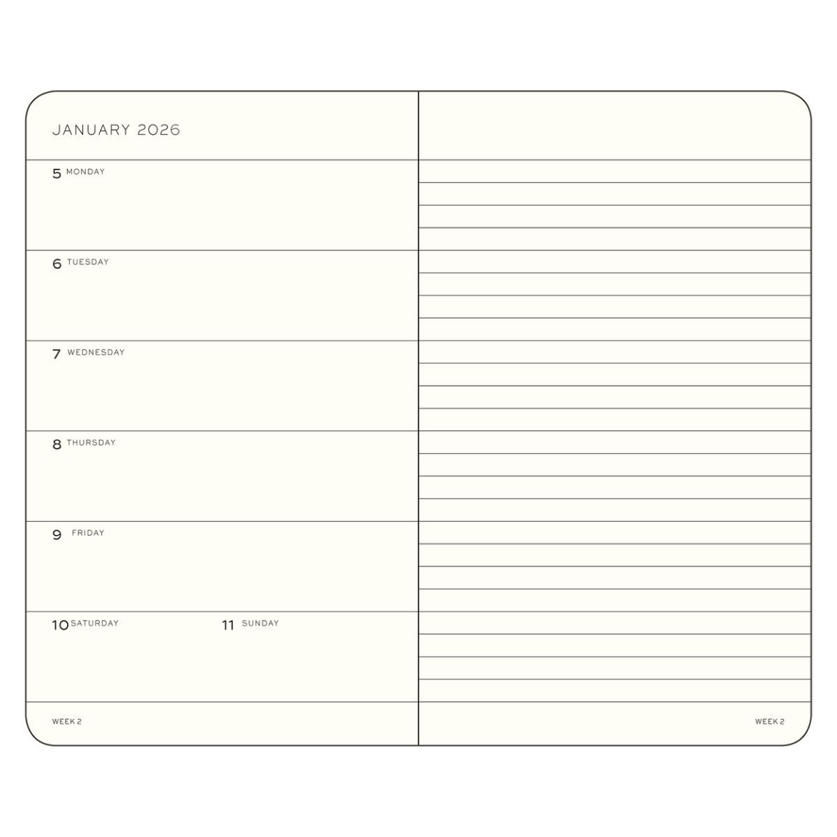 Leuchtturm1917 2026 Leuchtturm Weekly Planner + Notebook - Pocket, Hardcover, Rising Sun